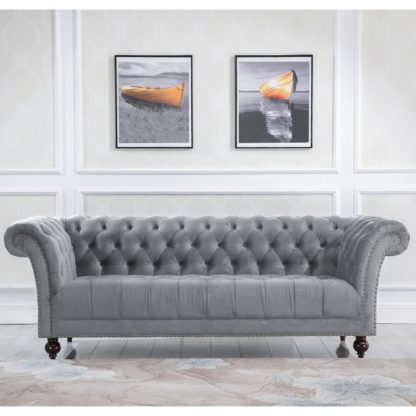 ad45e673857df11e1ab3a20eb33da5bacb261695c5b25a93cf740ec1ca440c46.jpg An Image of Chester Grey Fabric 3 Seater Sofa