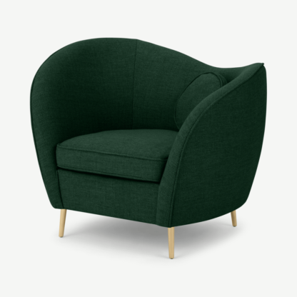 af856822e833ed33d01ecbbb8406569c94592ce676ec1bdc0a064697ca9e39ea-1.png An Image of Kooper Accent Armchair, Forest Green Weave