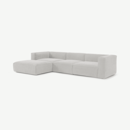 ba0ac0135416bf4f9052e46e767ae5efc38fa572a705a4598b6ab95facd8658c.png An Image of Bastein Chaise End Corner Sofa, Stone Grey Corduroy Velvet