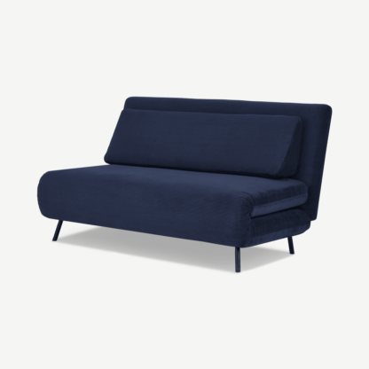 c1975a92e7e0c46e2c7da8986a9f56a949fe50cb9c2fc2c34b2bb59e9335e8ce-1.png An Image of Kahlo Large Double Sofa Bed, Navy Corduroy Velvet