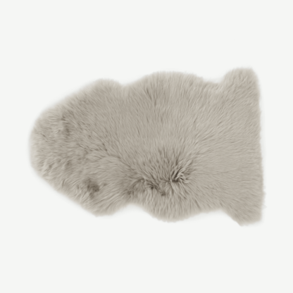 c4353e52896dc9b025cf55e60d485ff8150320c1583de2261c66dcffb094f293-1.png An Image of Helgar 100% Sheepskin Rug, 60 x 90 cm, Soft Taupe