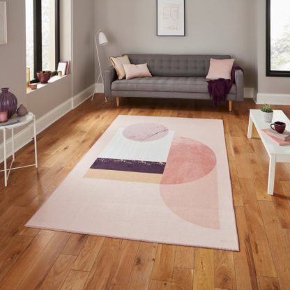 d1661c2aba8293db87560ba392e2d980506a36ad339105bf64267ef878b45915.jpg An Image of Michelle Collins Abstract Rose Crimson Rug Rose (Pink)