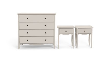 d8ef6e7e7ac72e92325173de23f19def43f9daf792acca36b9268715d7af0c5c.jpg An Image of Habitat Margot 2 Bedside & 4 Drawer Chest Set - Grey