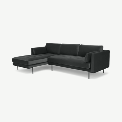 de9c10217aec0031014d708f134a98e3671cb1dd83d1f81a92c40b1172b9fd46-1.png An Image of Harlow, Left Hand Facing Chaise End, Mourne Grey Velvet