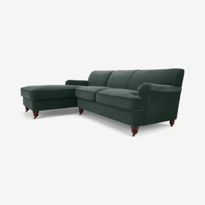 dfd233264b25dafa918ba91d6a49a94e57757ede1118453153edf14e5016da34-1.png An Image of Orson Left Hand Facing Chaise End Corner Sofa, Autumn Green Velvet