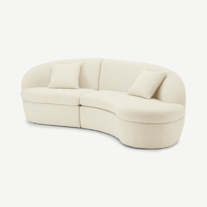 e33512132ba200679b9d7ca8ff81f4bb05a06571b7456ad801ced0404879386f-1.png An Image of Reisa Right Hand Facing Chaise End Sofa, Whitewash Boucle