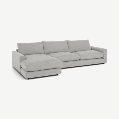 e3a59bf4244520fd5f554d62bd8007e46c1dfb65306a8e350a2d9eabfa47b6eb-1.png An Image of Arni Large Left Hand Facing Chaise End Corner Sofa, Grey Textured Weave