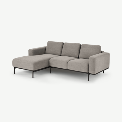 e98ac5a2531ded4fd3640fd5f95c68dd244c6bcd1f00d87f4917930cfca54e76-1.png An Image of Jarrod Left Hand facing Chaise End Corner Sofa, Washed Grey Cotton