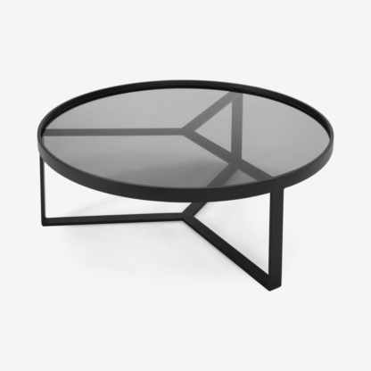 eb18f4397312cc64768adc8bc88ddf7a469531ee15a7bb42ffad375433ea5c24-1.png An Image of Aula Coffee Table, Black & Grey