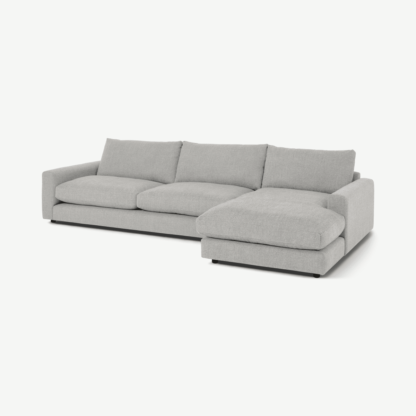 ed12db467e27122c42b71722618e2e8f27327e80c3badfce5b341a3fd781d4b7-1.png An Image of Arni Large Right Hand Facing Chaise End Corner Sofa, Grey Textured Weave