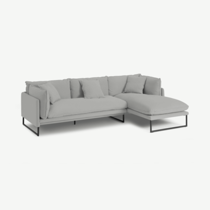 f3a6c4c2813545c74c2cb4a0c0331e65db02f85d7068fc5e3b5704481ab05b3d-1.png An Image of Malini Right Hand Facing Chaise End Sofa, Mineral Cotton & Linen Mix