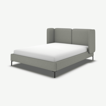 0ddf45abb03d7d0e18a8f0b88a91e39d8e164ee3ed5238efaa1a036d7e44594b-2.png An Image of Ricola King Size Bed, Wolf Grey Wool with Black Legs