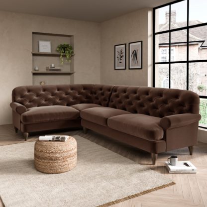 0fdb471723ea3dd6c3a7c998cdecd5f0f5149c8f6ab58d45632d5ecd240265fa-1.jpg An Image of Canterbury Luxury Velvet Left Hand Corner Sofa Black