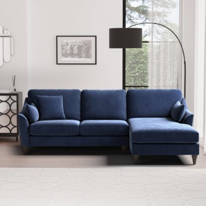 175391480285606bccdff00d961f5a5b56af6bbfc99c79fb54a7762e4b2b5a75.jpg An Image of Sophia Plush Chenille Corner Sofa Navy