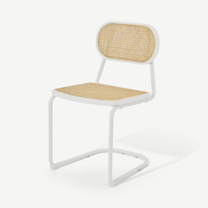 1f7d2380b29d510eb7ff05ff1b0d2b83f83d60638bb41c4228ba17156b92bc49.png An Image of Leora Dining Chair, Cane & Ivory White