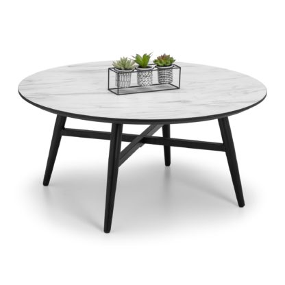 An Image of Firenze Marble Effect Coffee Table White