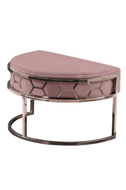 2b512f7e0bdbba3291c5831410b5072a6234c42d2920bcba0eb200444fb5bb36.jpg An Image of Alveare Footstool Copper - Blush Pink