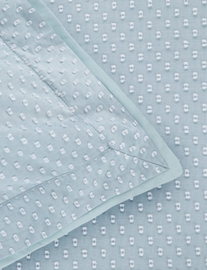 3545cff92771a7aefe6c8d19fb123e80471114ce41b1278f0336707c3c9d9fa6.jpg An Image of M&S Iris Pure Cotton Spotty Dobby Bedding Set