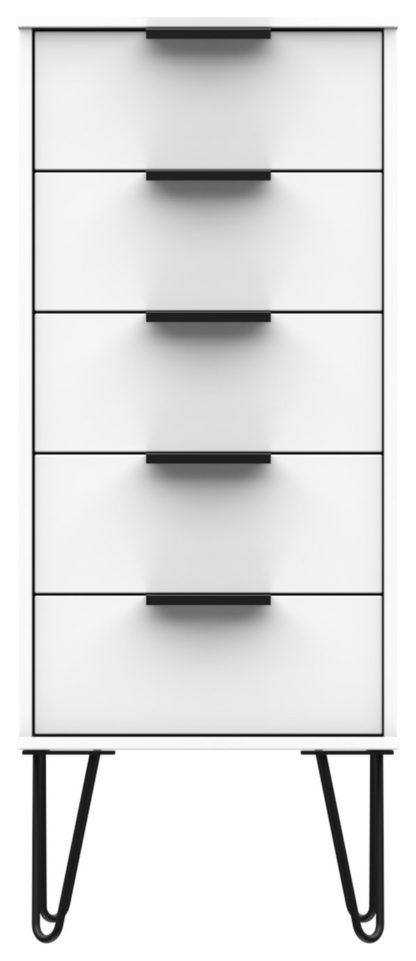 3917a398401a2735b8d7adb62dbaa43e984832a8f165bb95cd337940d929654d.jpg An Image of Verona 5 Drawer Tallboy - White