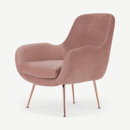 3c613bddc6e3198d54b506f0f1ffe110de5f8b70bc3de186bac39f40ff6fd5a1.png An Image of Moby Accent Armchair, Vintage Pink Velvet