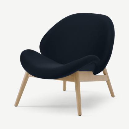 47be3068e877927ca9f462efde9b4f34e18638a30f26c79ecf5382df22418f10.png An Image of Laluni Accent Armchair, Twilight Blue Velvet