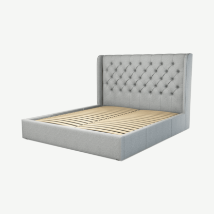 5039d441302cab067dd9405079dba0b9082bbff5cf38c091385107d907e7e583.png An Image of Romare Super King Size Bed with Storage Drawers, Wolf Grey Wool