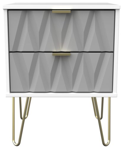5c22443c394c996764fd1fa113615d4f1464d97878418dff3f5fd93a22fc58e7.jpg An Image of Shimmer 2 Drawer Bedside Table - White