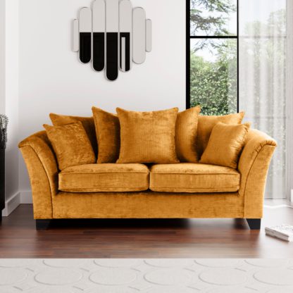 620cb0fe8981e086573941028af3139694b11bb7073a8af92b0de458fd348323.jpg An Image of Giovanna Chenille 3 Seater Sofa Amber Gold