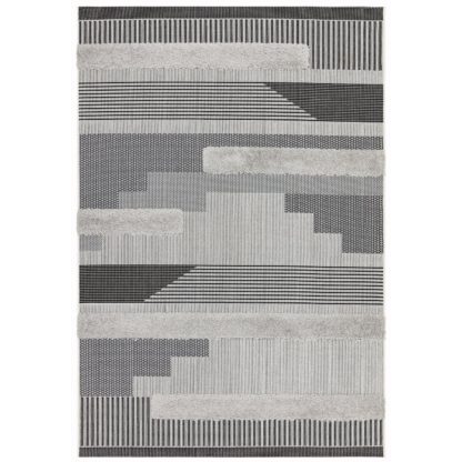 6b93f13bc7b5d11013cfcb7387a81090e69cca89ca29876a6ec361f64f541329.jpg An Image of Asiatic Monty In and Outdoor Rug - 160x230cm - Black & Grey