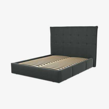 6f40924fd19d675d1ee8f83c7570e08c0e83b9287e72167d702247c945ff59b1.png An Image of Lamas King Size Bed with Storage Drawers, Etna Grey Wool
