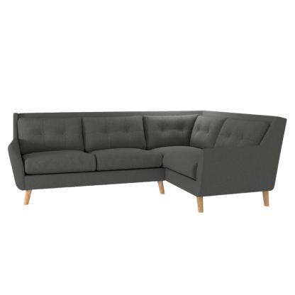 76dd22474edd15655df71177755412558b60ffe4e3c80c9a195cffa5964f4e24.jpg An Image of Halston Fabric Corner Sofa Black