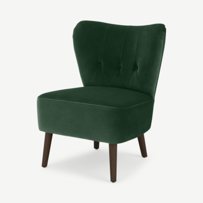 77c1e0cb115b51d9504ec44901b6a266800c971968ff80de2b66f0423bd57aa3.png An Image of Charley Accent Armchair, Pine Green Velvet