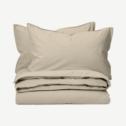 84901d426bff0d9edf55cb807601be1dce4cbb09f5e3d51203dcf0988dce7f83-1.png An Image of Alexia Stonewashed Cotton Duvet Cover + 2 Pillowcases, King, Stone