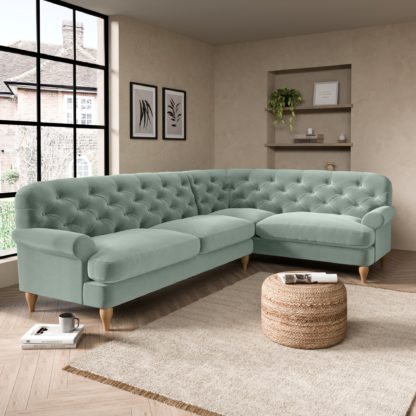 8983fcbed9c6c11dfc392c71f9df2205ec755ef739c9fde9558f30c41d0e05c3.jpg An Image of Canterbury Luxury Velvet Right Hand Corner Sofa Luxury Velvet Black