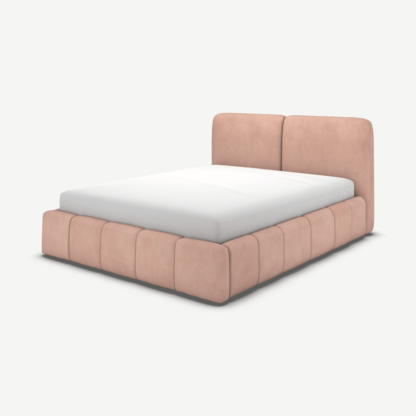 8ace9b07e9e06b8d82d4a5b134397f9c5f767a5a62d5422a177cf5fbd6e4d16d-2.png An Image of Maxmo King Size Ottoman Storage Bed, Heather Pink Velvet