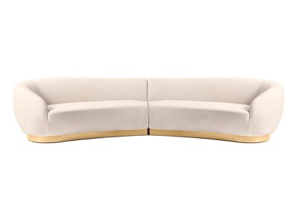 8bc1bea0315717745d4375458c86b3abd8d5ec3ca060cb7ea6c2e1b0e68b58ac.jpg An Image of Equinox Six Seat Sofa – Chalk – Brushed Brass Base