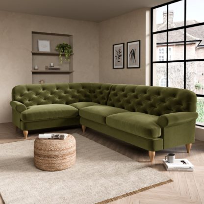8e6ac68a8e3e6b3c36cd691a93c4fbc31fc0c322051e276dff6324e8b211e5f8-1.jpg An Image of Canterbury Luxury Velvet Left Hand Corner Sofa Black