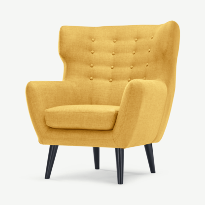 96789712bfc4bf1cf8088ca0dd4ffc381d1a75a0cf11265cb389f760fcb5cb66.png An Image of Kubrick Wing Back Chair, Ochre Yellow