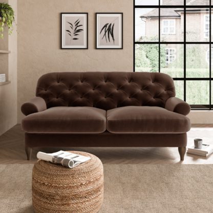99da87f2c41bf9709ff8babcc59b35d80cdf40c78ea6c10b10c94562aaf4ac55.jpg An Image of Canterbury Luxury Velvet 2 Seater Sofa Luxury Velvet Black