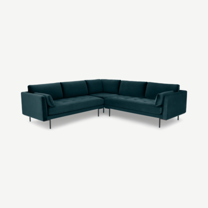 9c3469c714ffc97e9d01c885ce26f7e081dbf58aaa289d22c294f2b29b10778d.png An Image of Harlow Corner Sofa, Coastal Blue Velvet