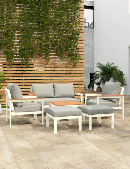 a15d6e672153d93871cba44fb671d0b702c227e95108a519e1e5c13633b77121.jpg An Image of M&S Porto 6 Seater Garden Furniture Set
