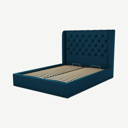 a34cb268d4c9e748667cbc7014a8398d9d775366db02c465a4ff14137a79285b.png An Image of Romare King Size Ottoman Storage Bed, Shetland Navy Wool