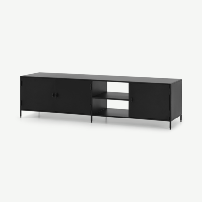 b3dfac24a5d85aff73f684ba4d58594ff9a00e1e1ac45cde4ec9b2c557a70535.png An Image of Solomon Wide TV Unit, Black