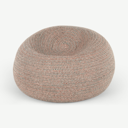 b5aad594a94d58746521152ff571cd72f913e55b0ebdda316af3983792d8342c.png An Image of Pryia Cocoon Bean Bag, Storm Green & Vermilion Red Braided Weave