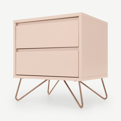 b80f12e2e7726991904e0eaefdcf79d102f6d737ddec4ce9499cfe83afebb2c2.png An Image of Elona Bedside Table, Dusk Pink & Copper