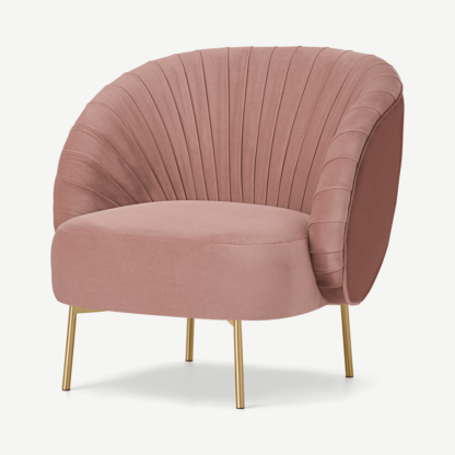 b86da831f24e3f2f21e69db5034687c088b819051908800ba2cdfd8d5239eec5.png An Image of Ilana Accent Armchair, Vintage Pink Velvet