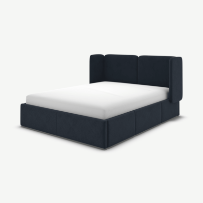 c04922fb146bcf062a997c074e115e14f4cce354fdbdad2dbb9f544f50400032.png An Image of Ricola Double Bed with Storage Drawers, Dusk Blue Velvet