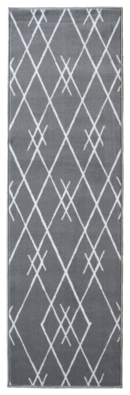 c0f0a44d040048add2932f853d6412c47aa218063e608f96808347eab9eba214.jpg An Image of Homemaker Diamond Polypropylene Runner - 185x65cm - Grey