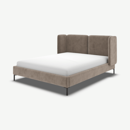 cef4d5fd3baf497b3e26fc4a9a81d28a942dfdc70676c4eaffda14f1c1a6c19a.png An Image of Ricola Super King Size Bed, Mole Grey Velvet with Black Legs