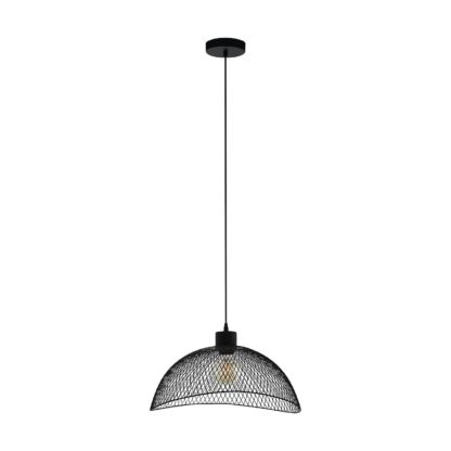 d01b201e956d682e56b790db9dce4eaafd5ef105a08a3d4ae70489c68868e267.jpg An Image of EGLO Pompeya Black Mesh Pendant Light